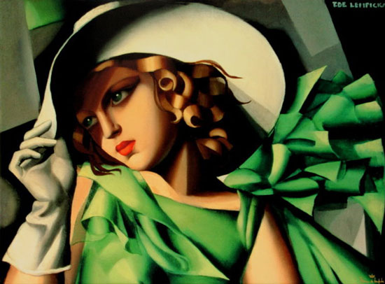 Canvas Tamara De Lempicka, Young girl in green