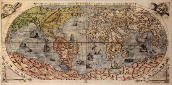 Stampa su tela, Universale desrittione di tutta la terra, 1565