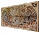 Toile Mappemonde : Description universelle de la Terre, 1565 100 x 50 cm