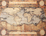 Tela Mapa del mundo, Typus Orbis Terrarum, 1587