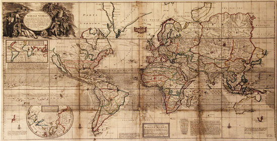 Tela Mapa del mundo, Correct map of the whole world, 1719