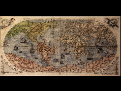 Toile Mappemonde, Description universelle de la Terre, 1565