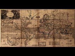 Toile Mappemonde, Correct map of the whole world, 1719