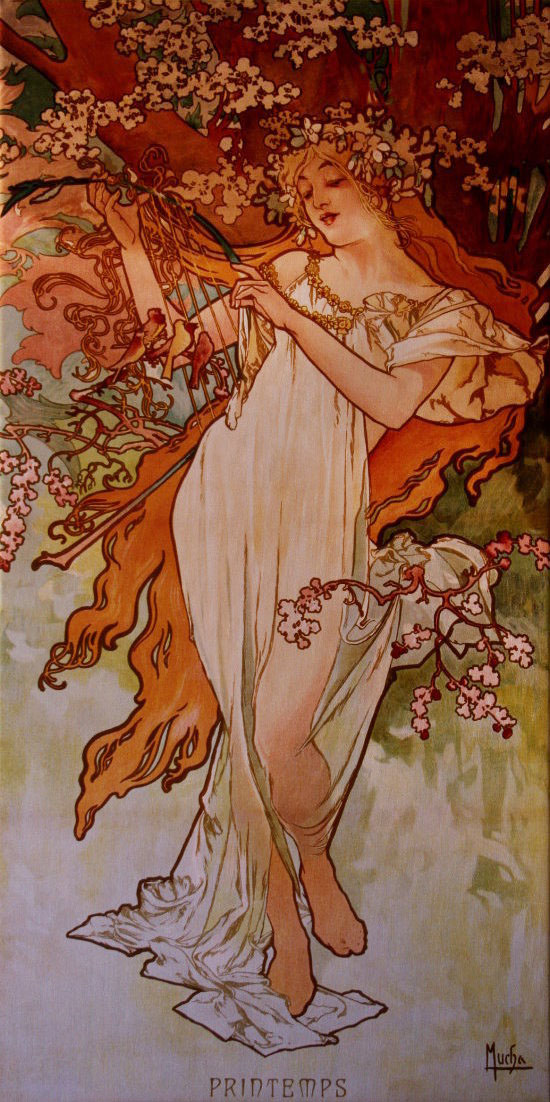 Canvas Alfons Mucha, The spring