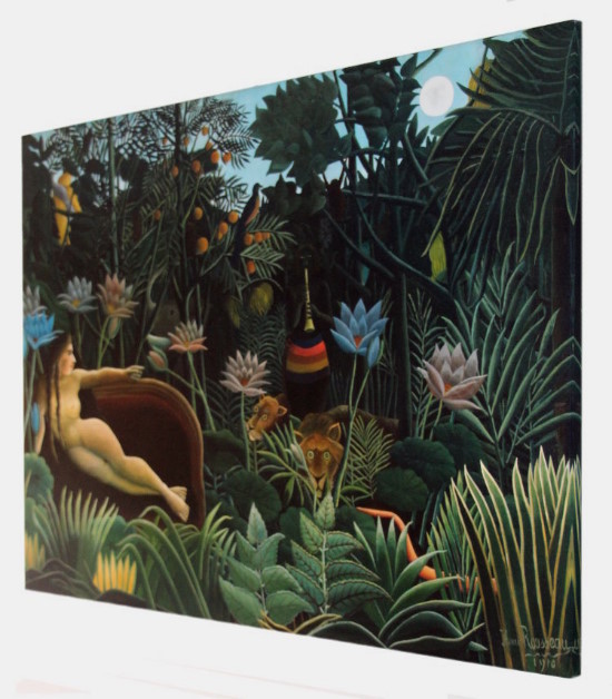 Henri Rousseau : Il sogno, Stampa su tela 80 x 60 cm