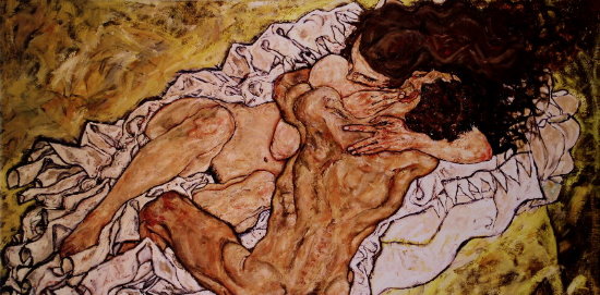 Tela Egon Schiele, El abrazo
