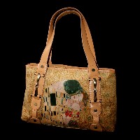 Borsa con tracolla per donna Dainetto e cuoio Klimt