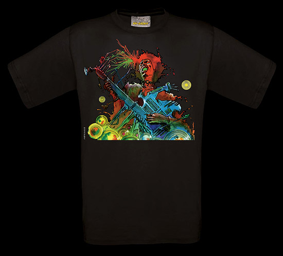 T-shirt Philippe Druillet : Hendrix (Nero)