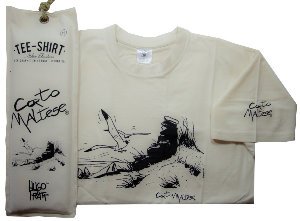 T-shirt Hugo Pratt : Marin sur la dune Ecru, manches courtes