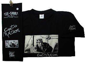 T-shirt Hugo Pratt : Port Ducal Negro, mangas cortas