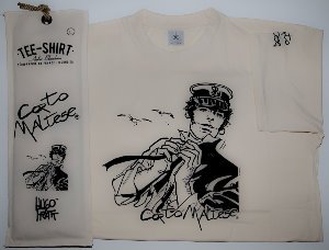 T-shirt Hugo Pratt : Dans le vent Greggio, maniche corte