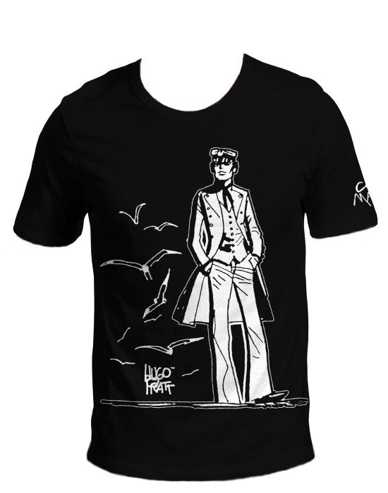 T-shirt Corto Maltese de Hugo Pratt : 40 ans ! (Noir)
