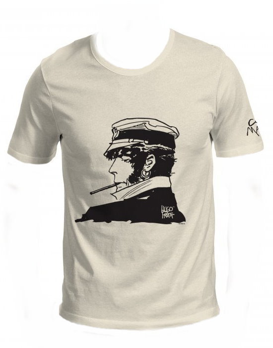 T-shirt Corto Maltese de Hugo Pratt : Cigarette (Ecru)