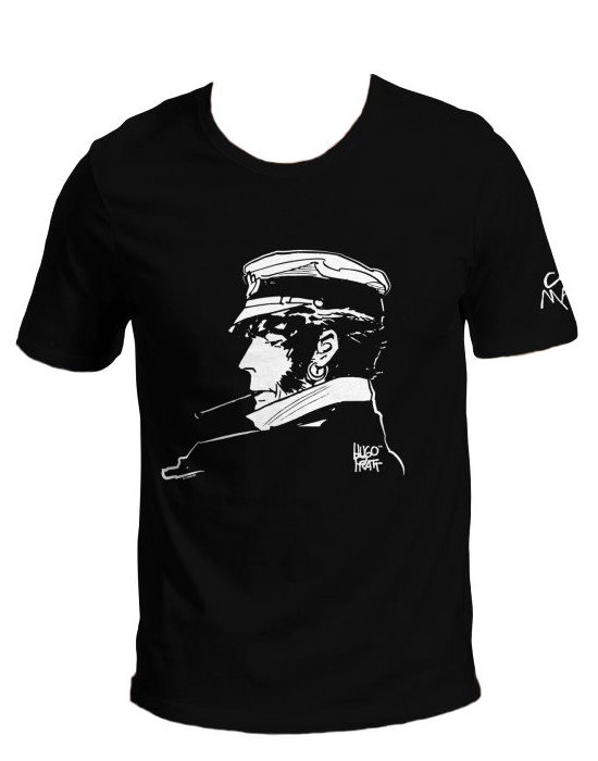 T-shirt Corto Maltese de Hugo Pratt : Cigarette (Noir)