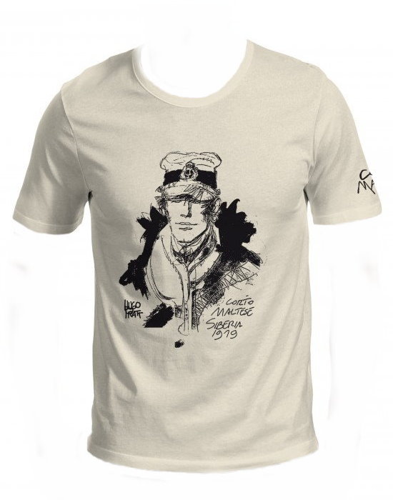 Corto Maltese T-shirt of Hugo Pratt : Siberia (Ecru)