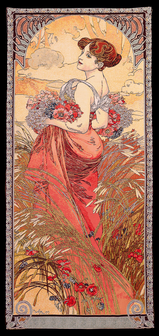 Mucha tapestry or plaid, Summer, 1896