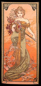 Tapicería Alfons Mucha : Primavera,1896