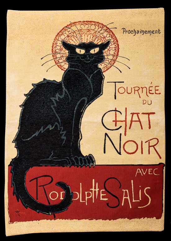 Tapisserie, tenture Claude Monet, La tournée du chat noir, tenture murale