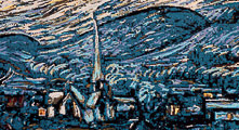 Van Gogh tapestry, Starry Night, 1889 (detail 1)