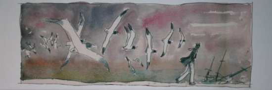 Corto Maltese canvas Art print, The Gulls