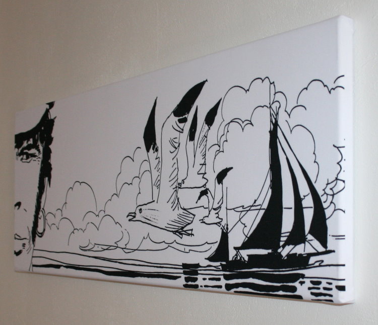 Reproduction sur toile Corto Maltese, L'appel du large 90 x 30 cm