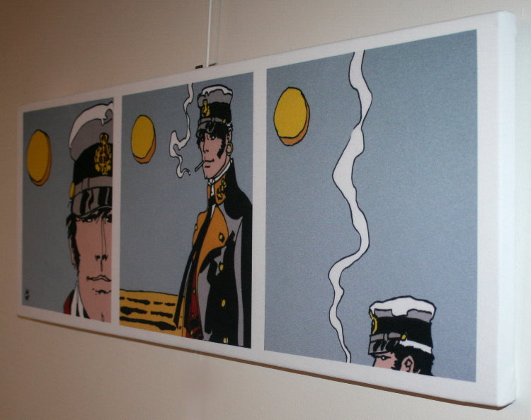 Reproduction sur toile Corto Maltese, Triptyque 90 x 30 cm
