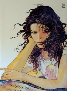 Milo Manara print on canvas, Zanardi